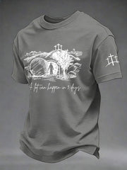 Men's 'A Lot Can Happen In Three Days' Printed Casual T-Shirt