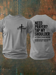Men's Need Prayer?Tap My Shoulder Print Tee