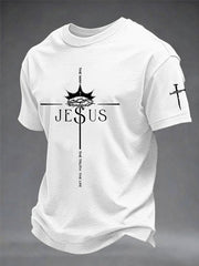 Men's Christian Jesus John 14:6 The Way The Truth The Life Cross Short Sleeve T-shirt