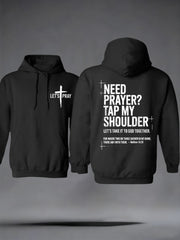 Men's Need Prayer?Tap My Shoulder Print Hoodie