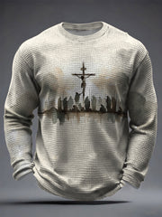 Men's Christian Cross Waffle Long Sleeve T-Shirt