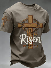 Men's He is Riser MATTHEW 28:6 short sleeves t-shirt
