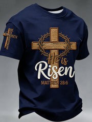 Men's He is Riser MATTHEW 28:6 short sleeves t-shirt