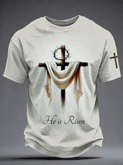 Men's Faith He Is Risen Printed T-shirt