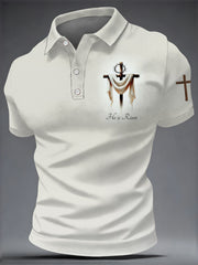 Men's Faith He Is Risen Print Casual Top