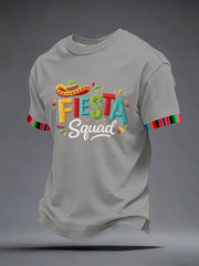 Men's Cinco de Mayo Inspired Embroidery Pattern T-Shirt