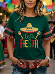 Women's Cinco de Mayo Print Casual T-Shirt