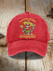 Unisex Funny Cinco De Mayo Bitchachos Skull Print Hat