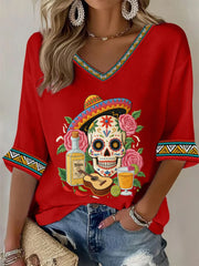 Women's Cinco De Mayo Print Waffle T-shirt