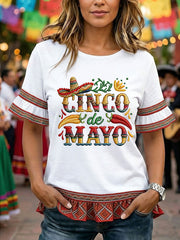 Women's Cinco de Mayo Print Casual T-Shirt
