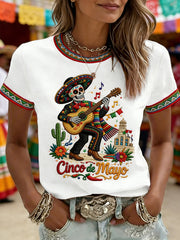 Women's Cinco De Mayo Print Short-Sleeve T-shirt