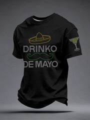 Men's Cinco de Mayo Rhinestone Pattern T-Shirt