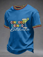 Men's Funny Cinco De Mayo Bitchachos Skull Print Tee