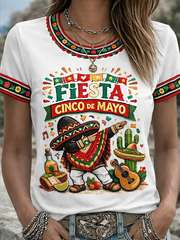 Women's Mexican Cinco de Mayo Printed short-sleeved T-shirt