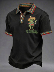 Men's Funny Frog Did Someone Say Cinco De Drinko? Print Casual Polo