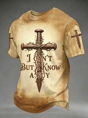 Men's I Can‘t But I Know A Guy Print Casual Tee