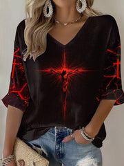 Women's Faith Print Casual T-shirt