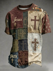 Men's Christian Cross Print Tee