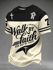Men's Walk By Faith And Not By Sight Short Sleeves T-shirt