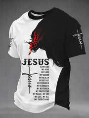Men's Jesus Print Casual Tee