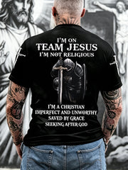 Men's Team Jesus Christian Print Casual Tee