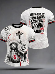 Men's Jesus Print Casual Tee