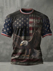 Men's America Flag Faith Printed T-Shirt