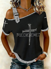 Women's Faith Off-the-Shoulder Short-Sleeve T-Shirt