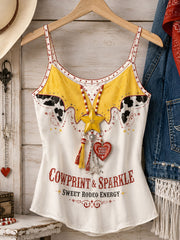 Women's I knew You Country Music Lover Printed Spaghetti Strap Tops