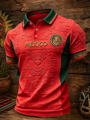 Men's Mexico Football Lover Art Printed Casual Tops