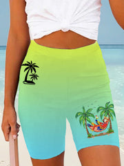 Women's It's 5 O'clock Somewhere Parrot Print Casual Short Leggings