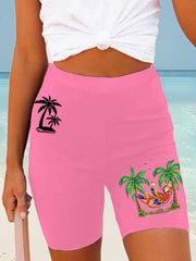 Women's It's 5 O'clock Somewhere Parrot Print Casual Short Leggings