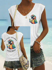 Women's I'm Retired It's 5 O'clock Everywhere Parrot Print Casual Sleeveless T-Shirt