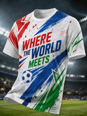 Men's 2026 Football Lover Graphic Commemorative T-Shirt