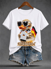 Women's Summer Football Print Casual T-shirt