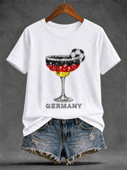 Women's Summer Football Print Casual T-shirt