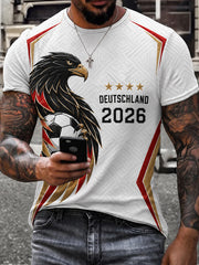 Men's German Football Fan Print Short Sleeves T-shirt