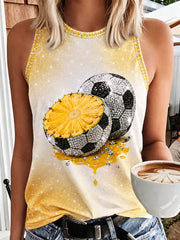 Women's Summer Fruit Football Art Design Vest Top