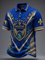 Men's Bosnia Football Lover Dragon Art ZMAJEVI Printed Casual Tops