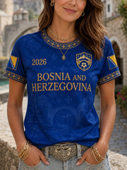 Women's Bosnia And Herzegovina Print Casual Tee