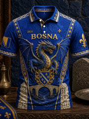 Men's Bosnia Football Lover Dragon Art ZMAJEVI Printed Casual Tops