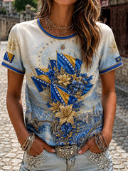 Women's Bosnia Football Lover Dragon Art ZMAJEVI Printed T-shirt