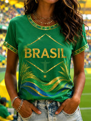 Women's Brasil Print Casual Tee