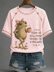 Women's 'Jesus Thinks I'm A Delight' Printed Casual T-Shirt
