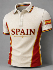 Men's España Print Casual Polo
