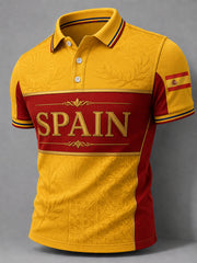 Men's España Print Casual Polo