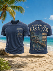 Men's MY NEW OFFICE HAS A DOCK Printed T-shirt