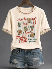 Women's Mahjong Print Casual T-Shirt