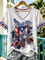 Women's Puerto Rico Printed short-sleeved T-shirt