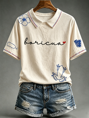 Women's Puerto Rico Pride Art Printed T-shirt